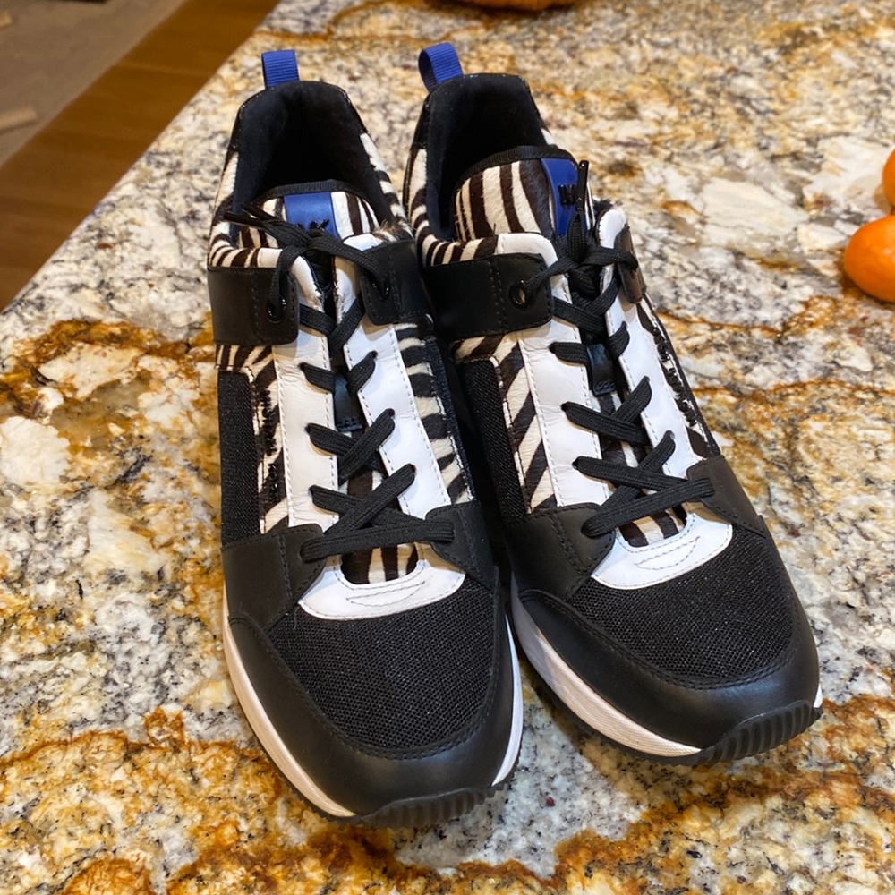 Michael Kors Zebra Fancy sneakers, leather and fur, details, 10